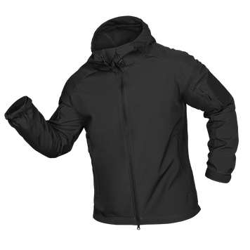 Демісезонна військова куртка Stalker SoftShell, чорна, розмір XXXL