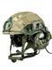 Шолом Fast Helmet у кавері, PE NIJ IIIA, розмір S, Ops-Core + активні навушники Earmor M32 MOD3 з чебурашками + ліхтарик, олива