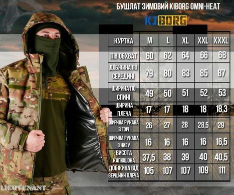 Бушлат зимний Kiborg Omni-Heat, размер XXXL, мультикам