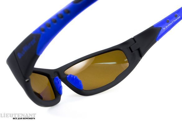 Сонцезахисні окуляри BluWater Daytona-3 Polarized (brown) коричневі в чорно-синій оправі фото