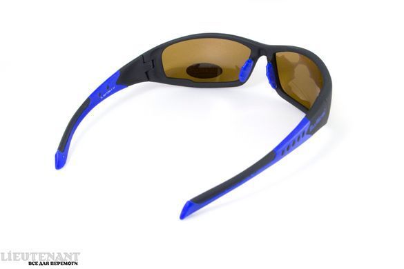 Сонцезахисні окуляри BluWater Daytona-3 Polarized (brown) коричневі в чорно-синій оправі фото
