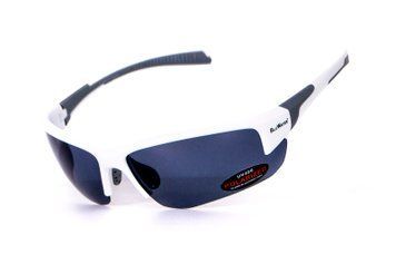 Очки BluWater Samson-3 White Polarized (gray), серые в белой оправе фото