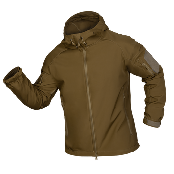 Демісезонна військова куртка з капюшоном Stalker SoftShell, колір койот, розмір L