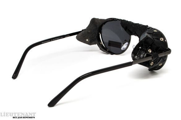 Окуляри захисні Global Vision Aviator-5 GunMetal (gray), сірі в темній оправі зі з'ємним ущільнювачем із синтетичної "шкіри" фото