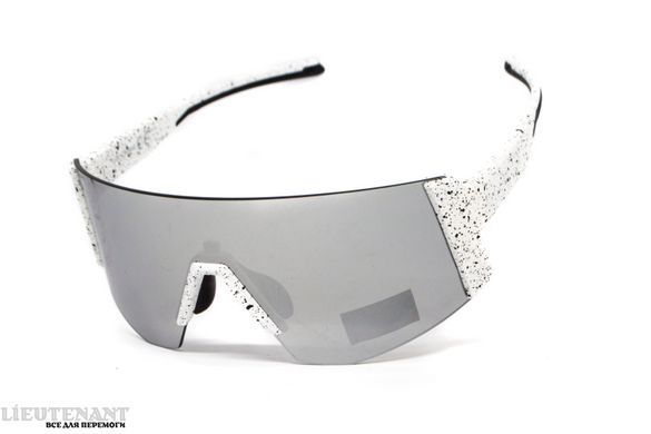 Защитные очки с монолинзой Astro White (G-Tech&trade; silver) Global Vision, зеркальные серые в белой оправе (с возможностью установки диоптрической вставки) фото