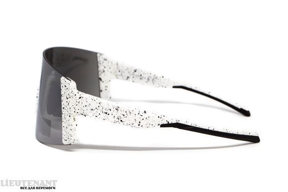 Защитные очки с монолинзой Astro White (G-Tech&trade; silver) Global Vision, зеркальные серые в белой оправе (с возможностью установки диоптрической вставки) фото