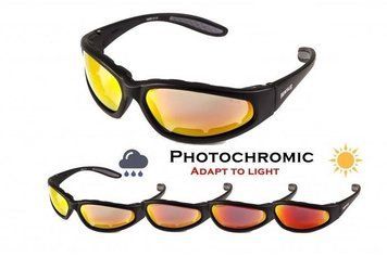 Защитные спортивные фотохромные очки Hercules-1 PLUS Global Vision (G-Tech&trade; red) Anti-Fog, красные зеркальные