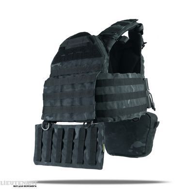 Плитоноска Kiborg GU gen.2 и 2 подсумка с баллистической защитой 1 класса, черный мультикам