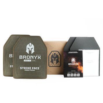 Комплект бронеплит Bronyx CAP5-L, 5 клас захисту, 5.8 кг, 26х33 см, хакі